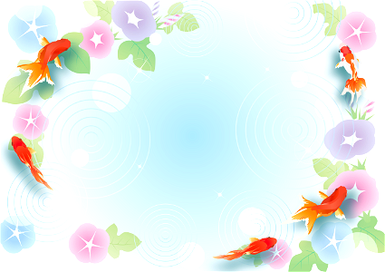 Goldfish morning glory. Free illustration for personal and commercial use.