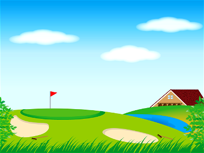 Golf course. Free illustration for personal and commercial use.