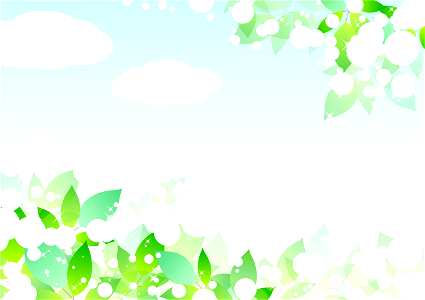 Green leaves blue sky. Free illustration for personal and commercial use.