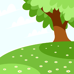 Hill tree landscape. Free illustration for personal and commercial use.