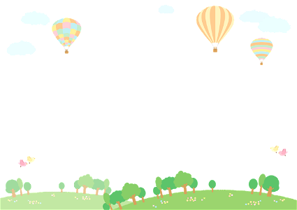 Hot air balloon trees. Free illustration for personal and commercial use.
