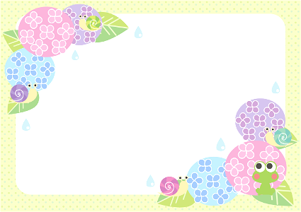 Hydrangea frog snail frame. Free illustration for personal and commercial use.