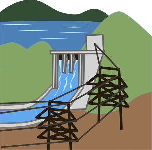 Hydroelectric power. Free illustration for personal and commercial use.