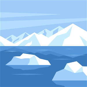 Iceberg sea. Free illustration for personal and commercial use.