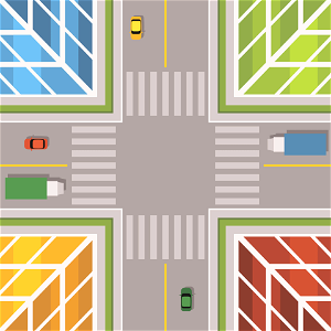 Intersection crossroads. Free illustration for personal and commercial use.