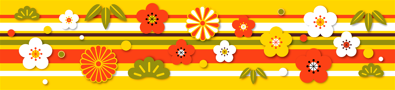 Japanese new year line. Free illustration for personal and commercial use.