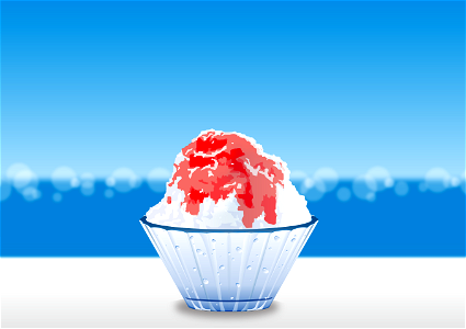 Japanese shaved ice dessert. Free illustration for personal and commercial use.