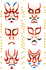 Kabuki kumadori. Free illustration for personal and commercial use.