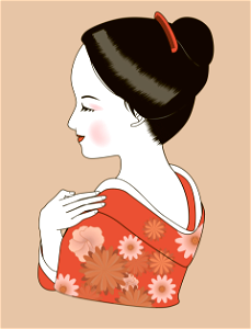 Kimono woman profile. Free illustration for personal and commercial use.