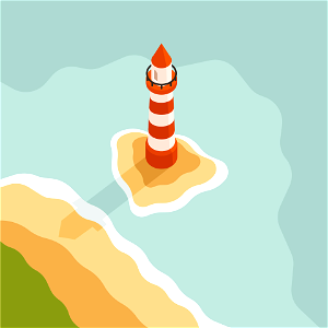 Lighthouse coast sea. Free illustration for personal and commercial use.