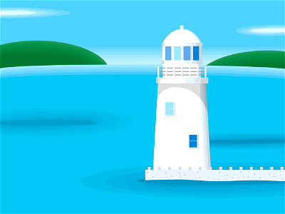 Lighthouse sea. Free illustration for personal and commercial use.