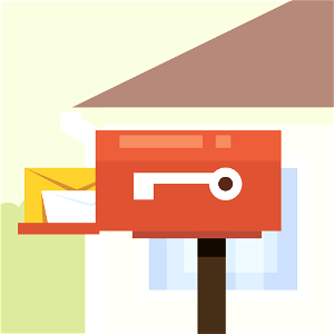 Mailbox letter. Free illustration for personal and commercial use.