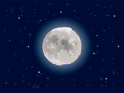 Moon night sky. Free illustration for personal and commercial use.