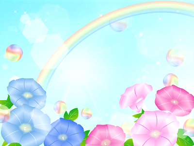 Morning glory rainbow sky. Free illustration for personal and commercial use.