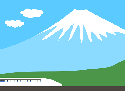 Mount fuji shinkansen. Free illustration for personal and commercial use.