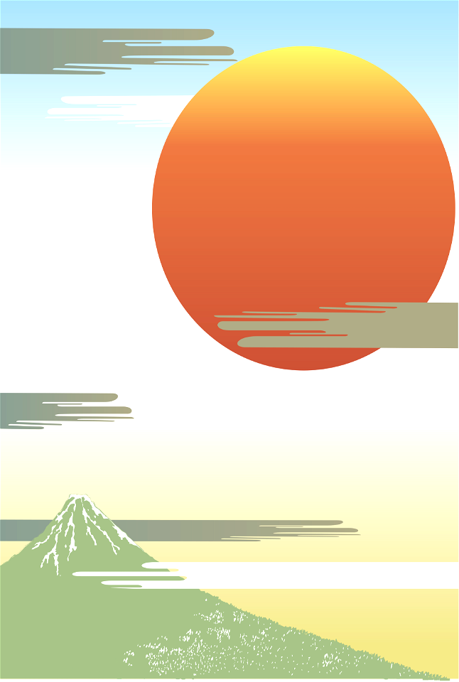 Mount fuji sunrise. Free illustration for personal and commercial use.