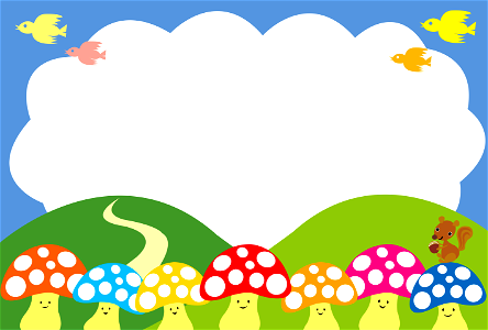 Mushroom mountain clouds. Free illustration for personal and commercial use.