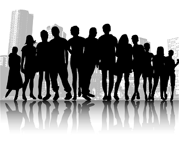 People silhouette city. Free illustration for personal and commercial use.