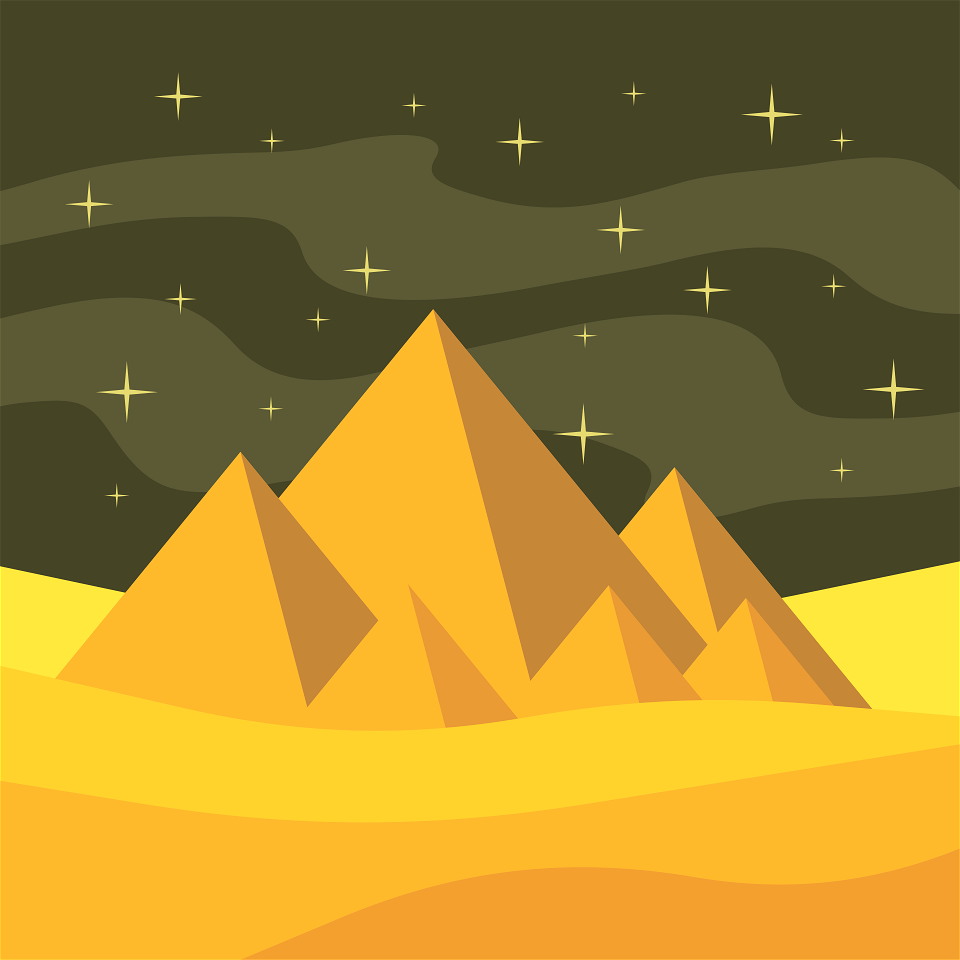 Pyramids night. Free illustration for personal and commercial use.