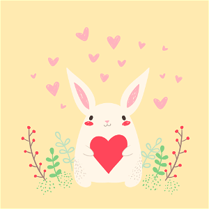 Rabbit bunny heart. Free illustration for personal and commercial use.