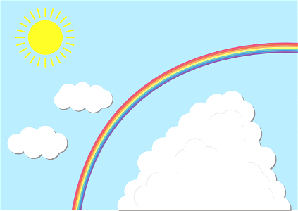 Rainbow in clouds. Free illustration for personal and commercial use.