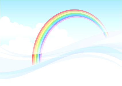 Rainbow in clouds. Free illustration for personal and commercial use.