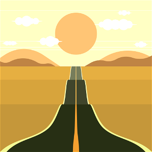 Road sunset. Free illustration for personal and commercial use.
