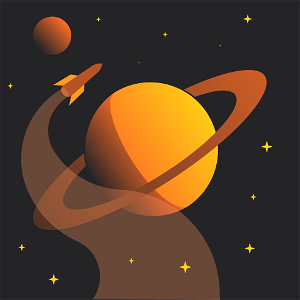 Rocket to saturn. Free illustration for personal and commercial use.