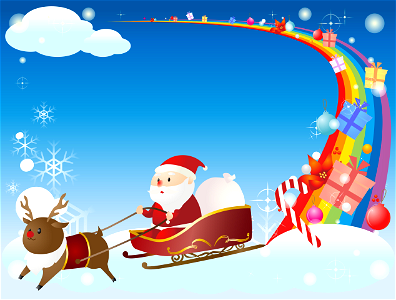 Santa claus with reindeer. Free illustration for personal and commercial use.