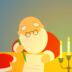 Santa claus writting a letter. Free illustration for personal and commercial use.