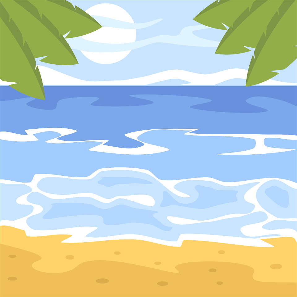 Sea beach. Free illustration for personal and commercial use.