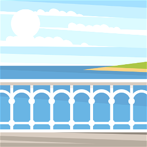 Sea parapet. Free illustration for personal and commercial use.