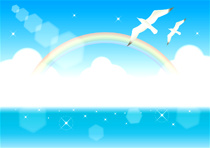 Sea rainbow. Free illustration for personal and commercial use.