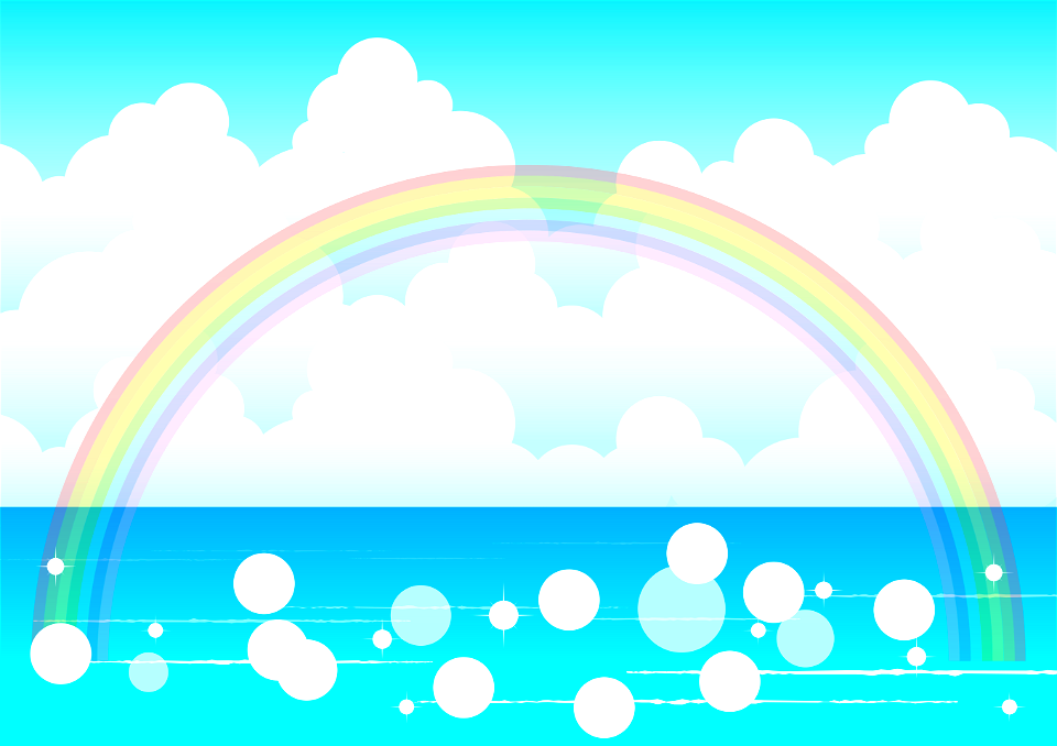 Sea rainbow. Free illustration for personal and commercial use.