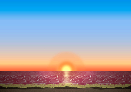 Sea sunset. Free illustration for personal and commercial use.