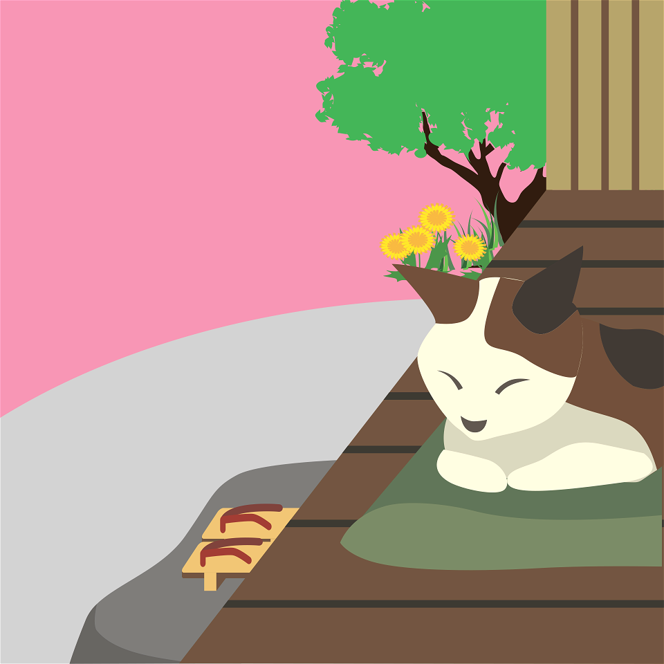 Sleeping cat. Free illustration for personal and commercial use.