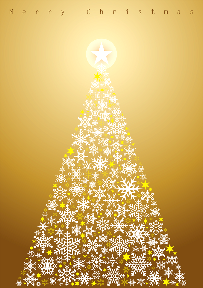 Snowflake christmas tree. Free illustration for personal and commercial use.