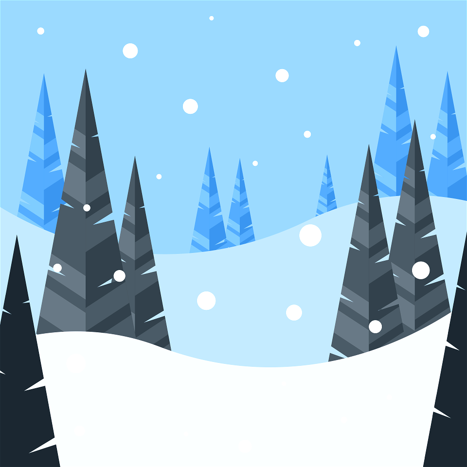 Spruce winter forest. Free illustration for personal and commercial use.
