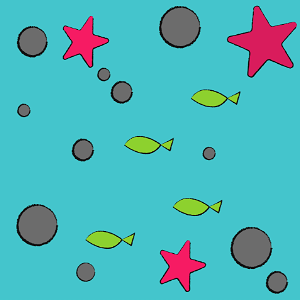 Fishes and Starfishes. Free illustration for personal and commercial use.