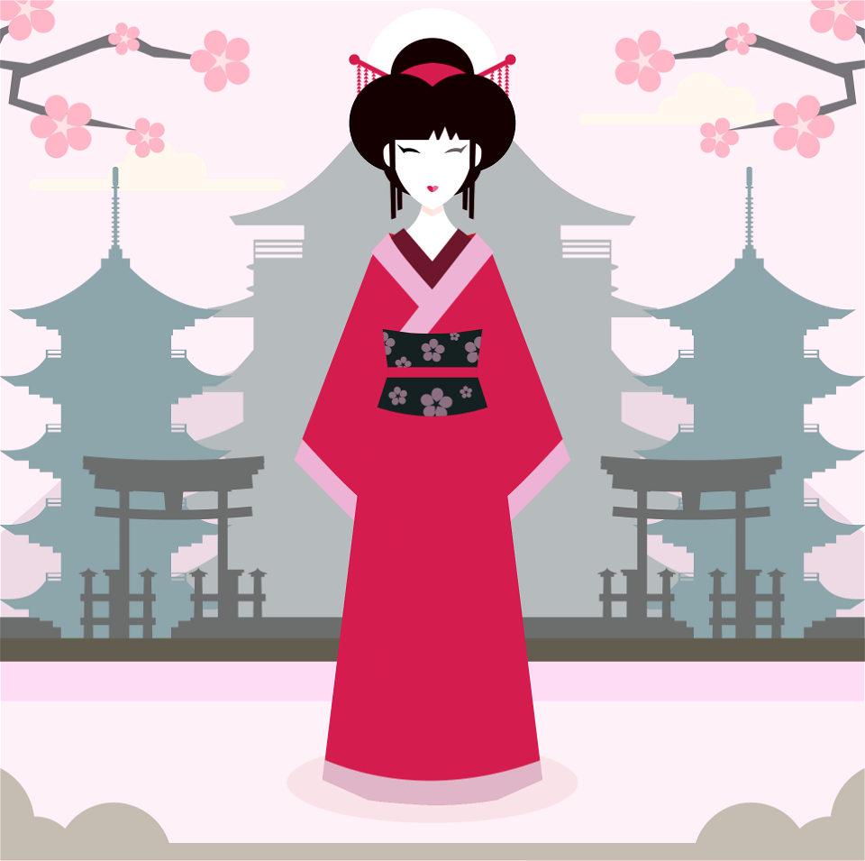 Geisha. Free illustration for personal and commercial use.