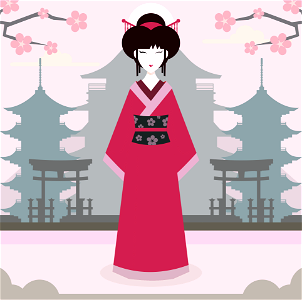 Geisha. Free illustration for personal and commercial use.