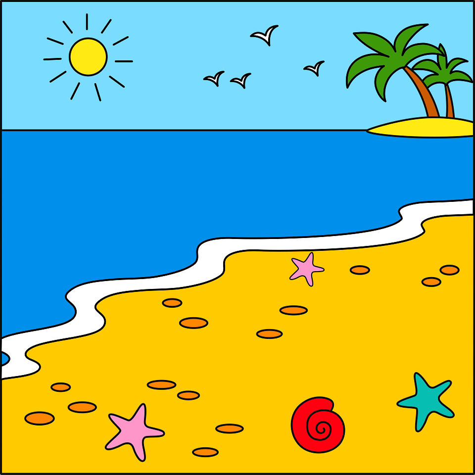 Beach background. Free illustration for personal and commercial use.