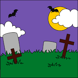 Cemetery bat background. Free illustration for personal and commercial use.