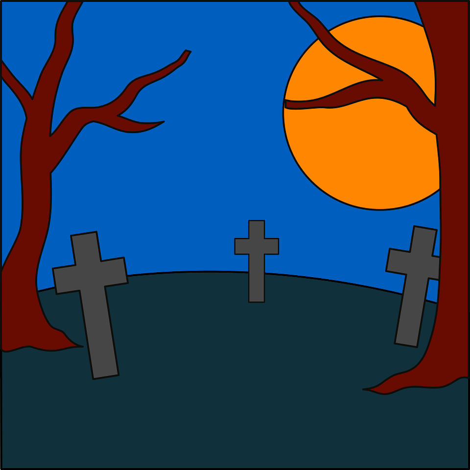 Cemetery background. Free illustration for personal and commercial use.