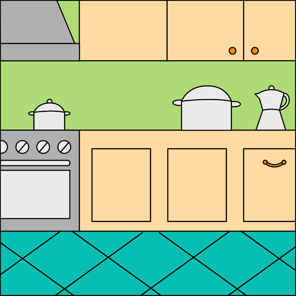 Kitchen background. Free illustration for personal and commercial use.