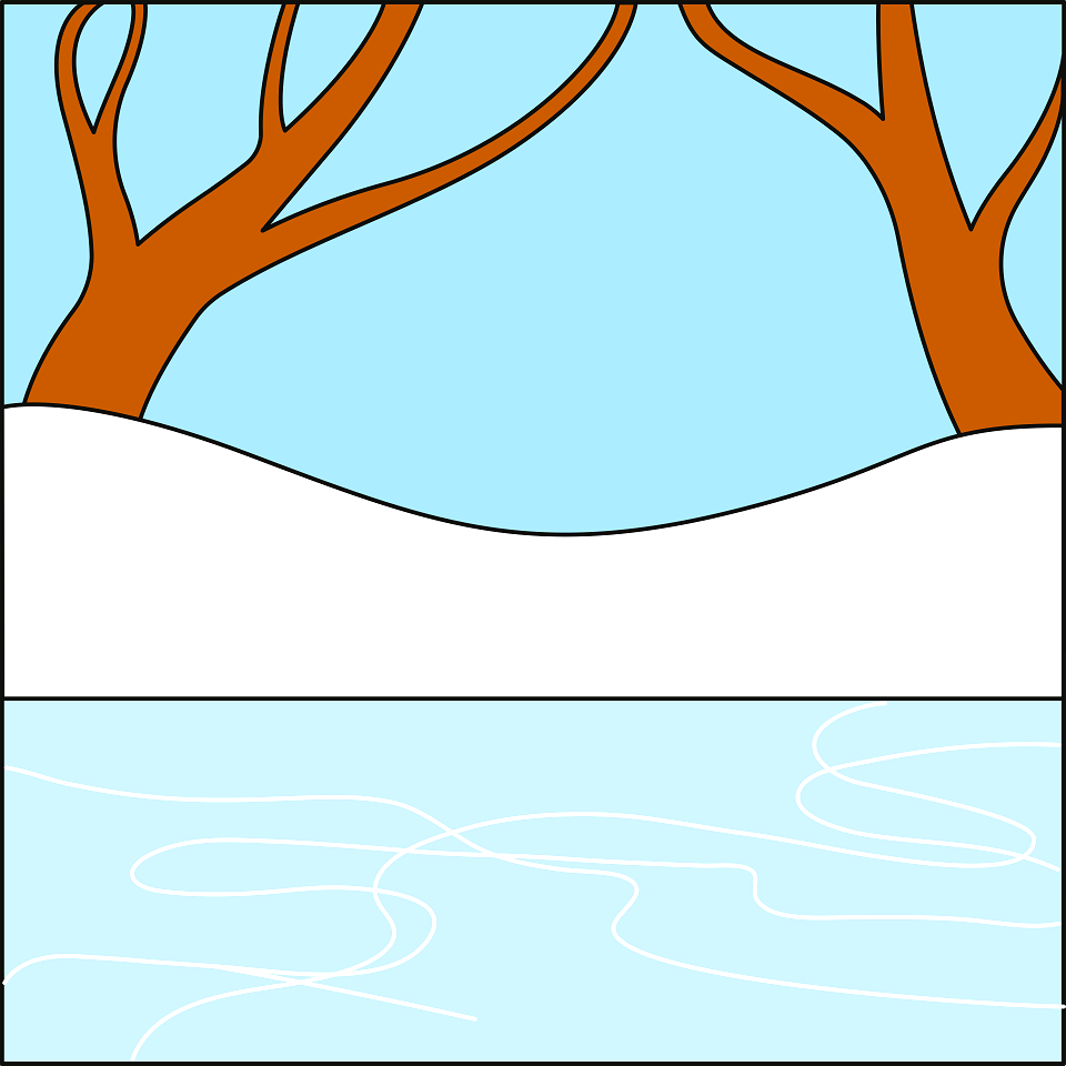 Winter lake background. Free illustration for personal and commercial use.
