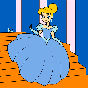 Cinderella. Free illustration for personal and commercial use.
