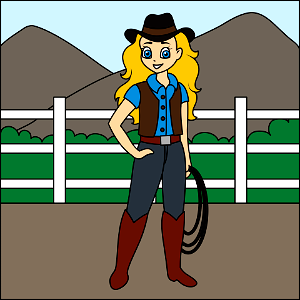 Cowgirl. Free illustration for personal and commercial use.