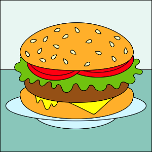 Hamburger. Free illustration for personal and commercial use.