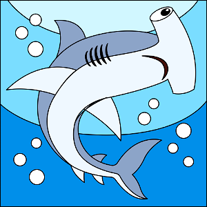 Hammerhead shark. Free illustration for personal and commercial use.